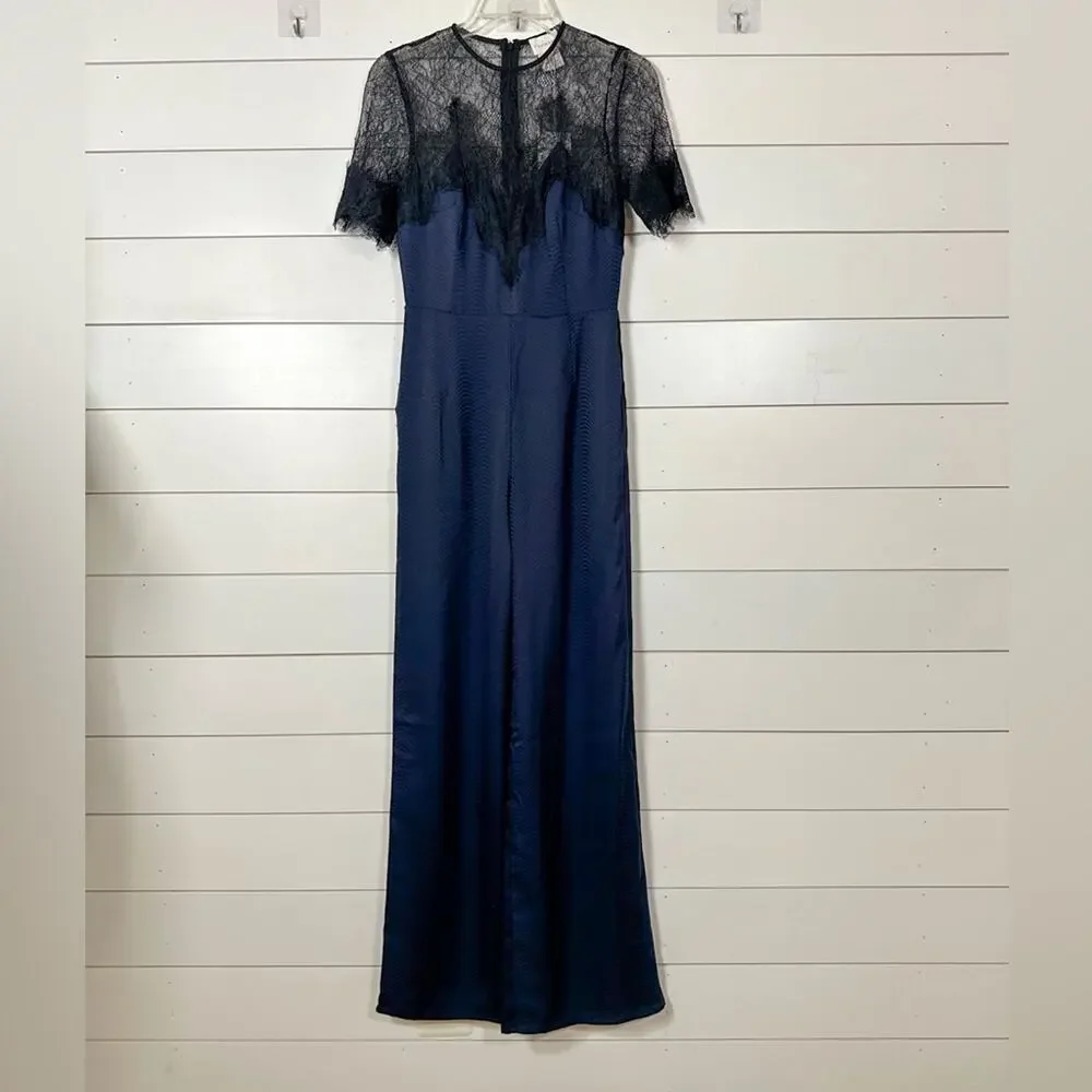 NEW Foxiedox Nixie Lace Wide Leg Illusion Neck Jumpsuit, NWT, Size XS, MSRP $189